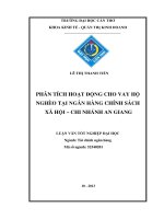 phân tích hoạt động cho vay hộ nghèo tại ngân hàng chính sách xã hội – chi nhánh an giang