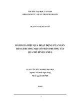 đánh giá hiệu quả hoạt động của ngân hàng thương mại cổ phần phương tây qua mô hình camel