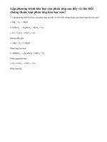 Bài 2 trang 117 sgk hóa học lớp 8