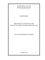 Biện pháp quản lý trường dạy nghề đáp ứng yêu cầu đào tạo nghề xanh tại việt nam 