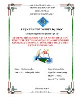sử dụng thí nghiệm vật lý nhằm phát huy tính tích cực và sáng tạo của học sinh khi giảng dạy chương v. dòng điện xoay chiều vật lý 12 nâng cao