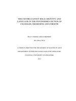 The centre cannot hold  identity and language in the postmodern fiction of chandler, highsmith and christie 