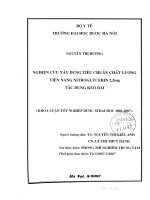 Nghiên cứu xây dựng tiêu chuẩn chất lượng viên nang nitroglycerin 2,5 mg tác dụng kéo dài