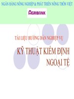 Tài liệu hướng dẫn nghiệp vụ kỹ thuật kiểm định ngoại tệ