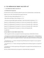 Lý Thuyết cấu hình electron nguyên tử