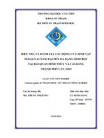 điều tra và đánh giá tác động của sinh vật ngoại lai xâm hại đến đa dạng sinh học tại hai quận bình thủy và cái răng thành phố cần thơ