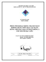 phân tích hoạt động thanh toán không dùng tiền mặt tại ngân hàng thương mại cổ phần đông á chi nhánh bạc liêu