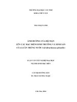 ảnh hưởng của độ mặn lên các đặc điểm sinh trưởng và sinh sản của luân trùng nước lợ (brachionus plicatilis)