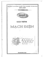 BẢN 1  GIÁO TRÌNH MẠCH điện TRƯỜNG CAO ĐẲNG NGHỀ CÔNG NGHIỆP THANH HOÁ 