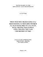 phân tích mức độ hài lòng của khách hàng cá nhân đối với dịch vụ ngân hàng điện tử của ngân hàng thương mại cổ phần công thương việt nam chi nhánh cần thơ