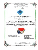 tích cực hóa hoạt động nhận thức nhằm bồi dưỡng năng lực sáng tạo của học sinh khi giảng dạy chương 6. sóng ánh sáng, vật lý 12 nâng cao