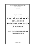 Khai thác đặc sắc lễ hội chùa bái đính trong phát triển du lịch ở ninh bình