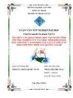 tổ chức các hoạt động học tập mang tính tìm tòi, nghiên cứu của học sinh khi giảng dạy chương 2. dao dộng cơ, vật lý lớp 12 nc theo phương pháp giả quyết vấn đề