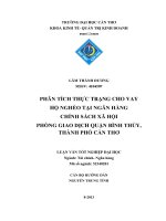 phân tích thực trạng cho vay hộ nghèo tại ngân hàng chính sách xã hội phòng giao dịch quận bình thủy, thành phố cần thơ