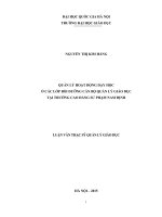 Luận văn thạc sĩ quản lý hoạt động dạy học ở các lớp bồi dưỡng cán bộ quản lý giáo dục tại trường cao đẳng sư phạm nam định 