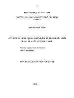 Tóm tắt đề cương luận án liên kết du lịch   hàng không giá rẻ trong hội nhập kinh tế quốc tế ở việt nam