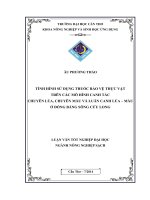 tình hình sử dụng thuốc bảo vệ thực vật trên các mô hình canh  tác chuyên lúa , chuyên màu và  luân canh lúa – màu  ở đồng bằng sông cửu long