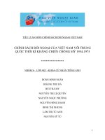 TIỂU LUẬN môn CHÍNH SÁCH đối NGOẠI VIỆT NAM