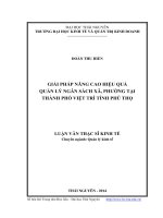 đề tài : Giải pháp nâng cao hiệu quả quản lý ngân sách xã, phường tại thành phố việt trì tỉnh phú thọ