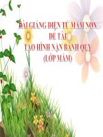 Bài giảng điện tử mầm non lớp Mầm đề tài Tạo hình Nặn bánh quy