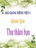 Bài giảng tiếng việt 4 tuần 3 bài tập đọc   thư thăm bạn 