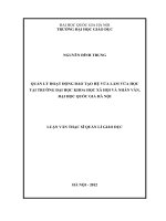 Quản lý hoạt động đào tạo hệ vừa làm vừa học tại trường đại học khoa học xã hội và nhân văn, đại học quốc gia hà nội  luận văn ths  giáo dục học 