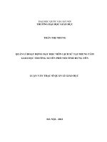 Quản lý hoạt động dạy học môn lịch sử tại trung tâm giáo dục thường xuyên phố nối, tỉnh hưng yên  luận văn ths  giáo dục học 