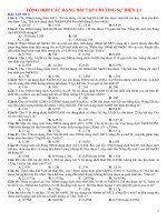 TỔNG hợp các DẠNG bài tập CHƯƠNG sự điện LI   LUYỆN THI đại học y dược