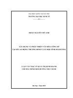 Xây dựng và phát triển văn hóa công sở tại sở lao động thương binh và xã hội tỉnh hải dương 