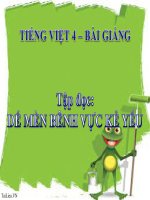 Bài giảng tiếng việt 4 tuần 1 bài tập đọc   dế mèn bênh vực kẻ yếu 