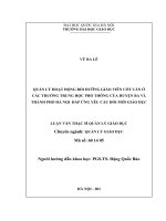 Quản lý hoạt động bồi dưỡng giáo viên cốt cán ở các trường trung học phổ thông của huyện ba vì, thành phố hà nội đáp ứng yêu cầu đổi mới giáo dục  luận văn ths  giáo dục học 