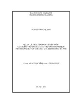 Luận văn thạc sĩ quản lý hoạt động chuyên môn của hiệu trưởng tại các trường trung học phổ thông huyện chương mỹ, thành phố hà nội 