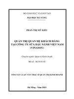 Quản trị quan hệ khách hàng tại công ty sữa đậu nành việt nam (vinasoy) 