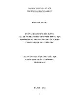 Quản lý hoạt động bồi dưỡng của dự án phát triển giáo viên trung học phổ thông và trung cấp chuyên nghiệp cho cán bộ quản lý giáo dục  luận văn ths  giáo dục học 