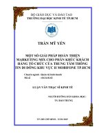 Một số giải pháp hoàn thiện marketing mix cho phân khúc khách hàng tổ chức của trung tâm thông tin di động khu vực II mobifone thành phố hồ chí minh 
