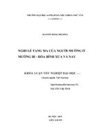 Khoá luận tốt nghiệp nghi lễ tang ma của người mường ở mường bi hòa bình xưa và nay