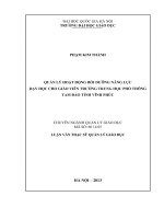 Quản lý hoạt động bồi dưỡng năng lực dạy học cho giáo viên trường trung học phổ thông tam đảo tỉnh vĩnh phúc  luận văn ths  giáo dục học 