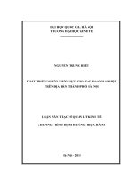 Phát triển nguồn nhân lực cho các doanh nghiệp trên địa bàn thành phố hà nội 2015 