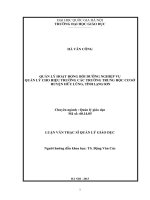 Luận văn thạc sĩ quản lý hoạt động bồi dưỡng nghiệp vụ quản lý cho hiệu trưởng các trường trung học cơ sở huyện hữu lũng, tỉnh lạng sơn 