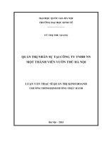 Quản trị nhân sự tại công ty TNHH NN một thành viên vườn thú hà nội  luận văn ths 2015 
