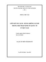 Luận án tiến sĩ liên kết du lịch hàng không giá rẻ trong hội nhập kinh tế quốc tế ở việt nam