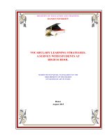Vocabulary learning strategies a SURVEY WITH STUDENTS ATHIGH SCHOOL 