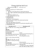 Giáo án tin 11   tiết số 44, 45, 46 bài 17  các khái niệm cơ bản chương trình bản tính excel  