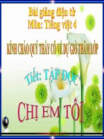 Bài giảng tiếng việt 4 tuần 6 bài tập đọc   chị em tôi 