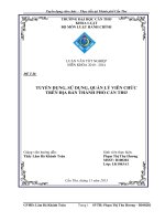 tuyển dụng, sử dụng, quản lý viên chức trên địa bàn thành phố cần thơ