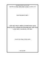 Liên kết phát triển sản phẩm du lịch thái nguyên với một số tỉnh phía bắc việt nam lạng sơn, cao bằng, yên bái 