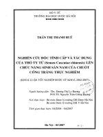 Nghiên cứu độc tính cấp và tác dụng của thỏ ty tử (semen cuscutae chinensis lên chức năng sinh sản nam của chuột cống trắng thực nghiệm