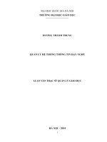 Quản lý hệ thống thông tin dạy nghề  luận văn ths  giáo dục học 