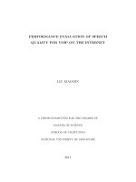 Performance evaluation of speech quality for VOIP on the internet 