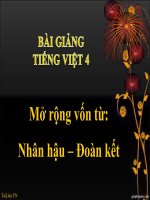 Bài giảng tiếng việt 4 tuần 3 bài luyện từ và câu   mở rộng vốn từ nhân hậu   đoàn kết 